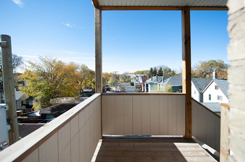 Balcony View at 626 Jessie Apartment Suites in Winnipeg