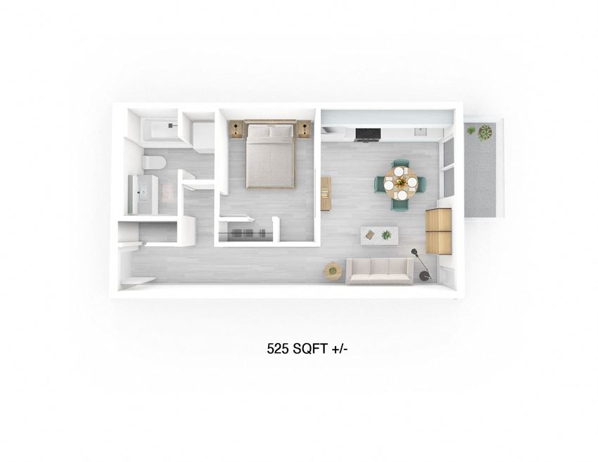 1 Bed 1 Bath Floor Plan 1 Bed 1 Bath Floor Plan at 703 St. Anne's Road Apartment
