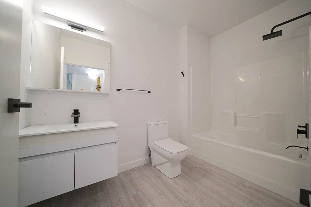 Modern and Luxurious Bathroom at 703 St. Anne's Road Apartments, Winnipeg, MB
