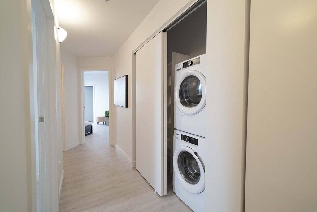 In-suite Washer and Dryer and Closet at 703 St. Anne's Road Apartments, Winnipeg, MB