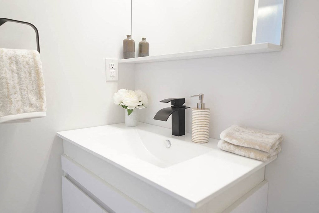 Modern and Luxurious Bathroom at 703 St. Anne's Road Apartments, Winnipeg, MB