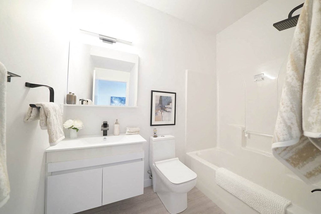 Modern and Luxurious Bathroom at 703 St. Anne's Road Apartments, Winnipeg, MB