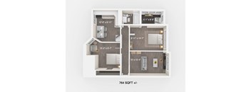 2 Bedroom, 1 Bathroom Floor Plan at 117 Bryce Street, Winnipeg