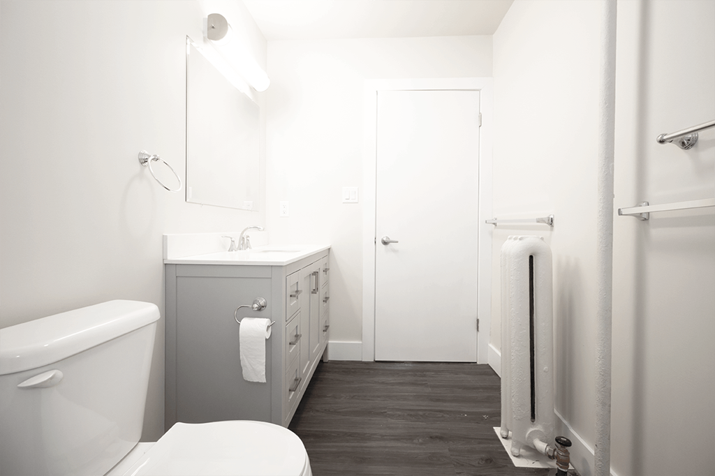 Renovated Bathroom at 812 Wolseley Luxury Apartment for rent in Winnipeg