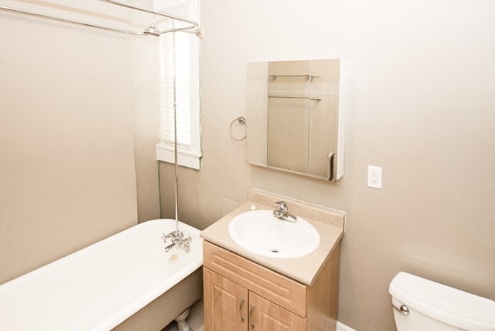 Bathroom at 573 Warsaw Apartment for rent in Winnipeg