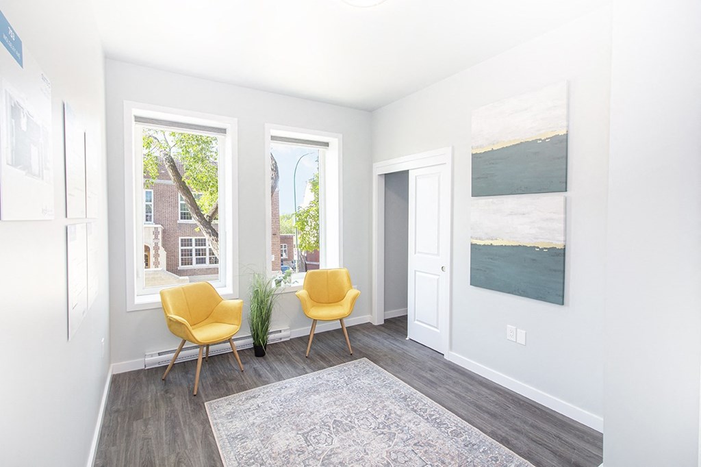 A bedroom at a one-Bedroom suite for rent in Winnipeg, Manitoba