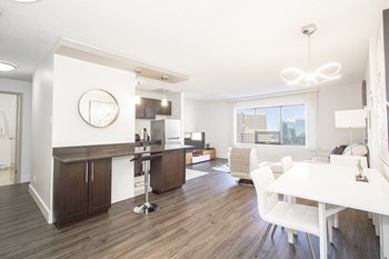 Living Room One-Bedroom Suite at 190 Smith Apartment Suites - Photo Gallery 2
