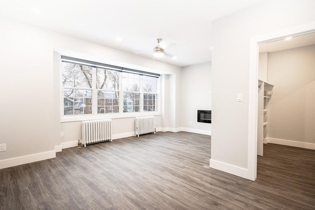 A living room at a two-bedroom suite for rent in Winnipeg