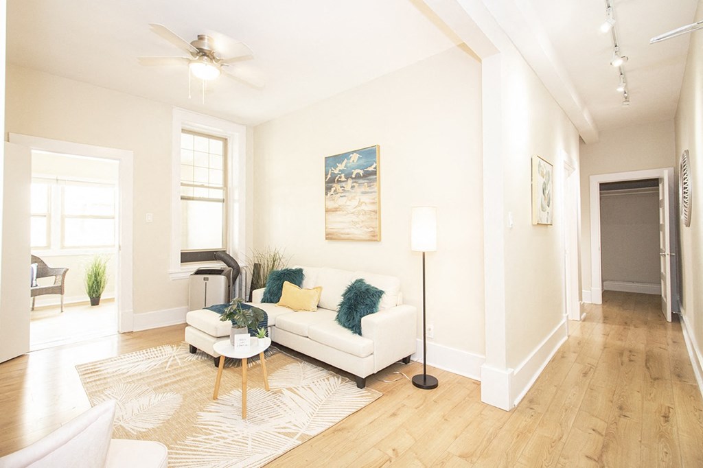 Living room at 105 Clarke Apartment Suites for rent in Winnipeg