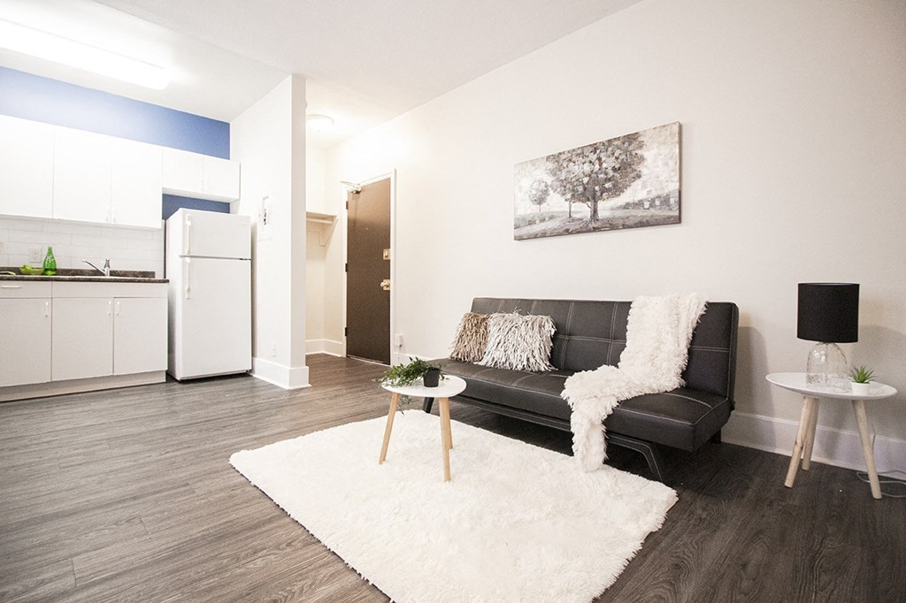 Living area at 389 Balmoral Apartment Suites