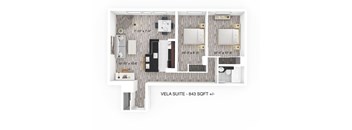 2 Bedroom 1 Bathroom Floor Plan at 190 Smith Luxury Apartment Suites, Winnipeg, Manitoba