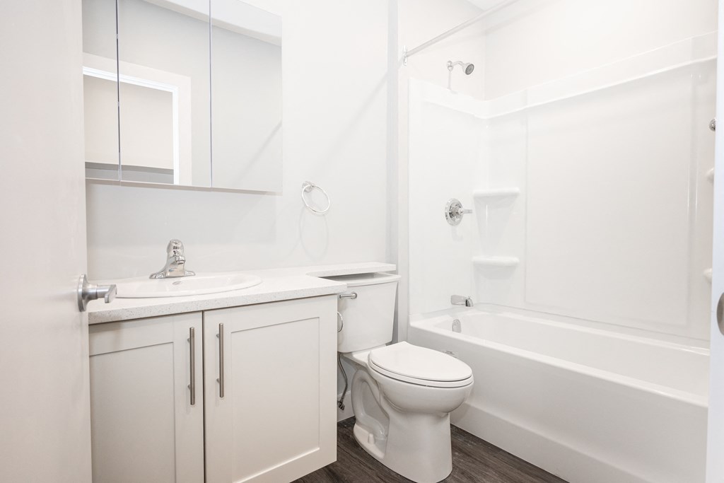 A bathroom at a two-bedroom suite for rent in Winnipeg