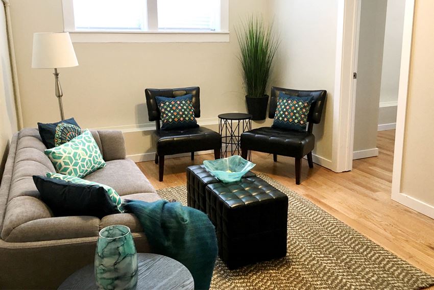 Living room at 641 Westminster Apartment Suites for rent in Winnipeg