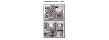 a floor plan of a 3 bedroom suite