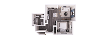 the 1122 square foot1 floor plan  studio