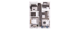 a floor plan of a bedroom with a bathroom and a closet