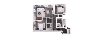 a234 floor plan  1 bedroom  1199 square feet  the grove