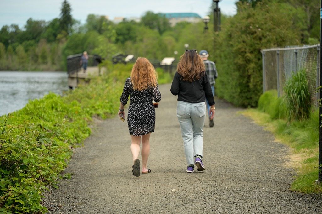 capitol lake walk two women Harbor Heights 55+ Community, Washington, 98501