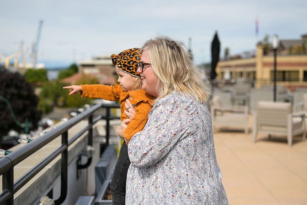 grandmother with granddaughter  at Harbor Heights 55+ Community, Washington