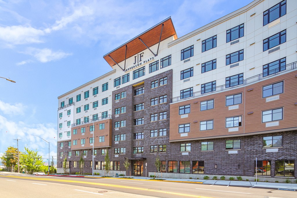 a large building on the side of a street