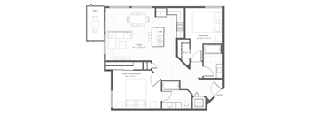Two Bed Two Bath E2 Floor Plan at Harbor Heights 55+ Community, Olympia, 98501