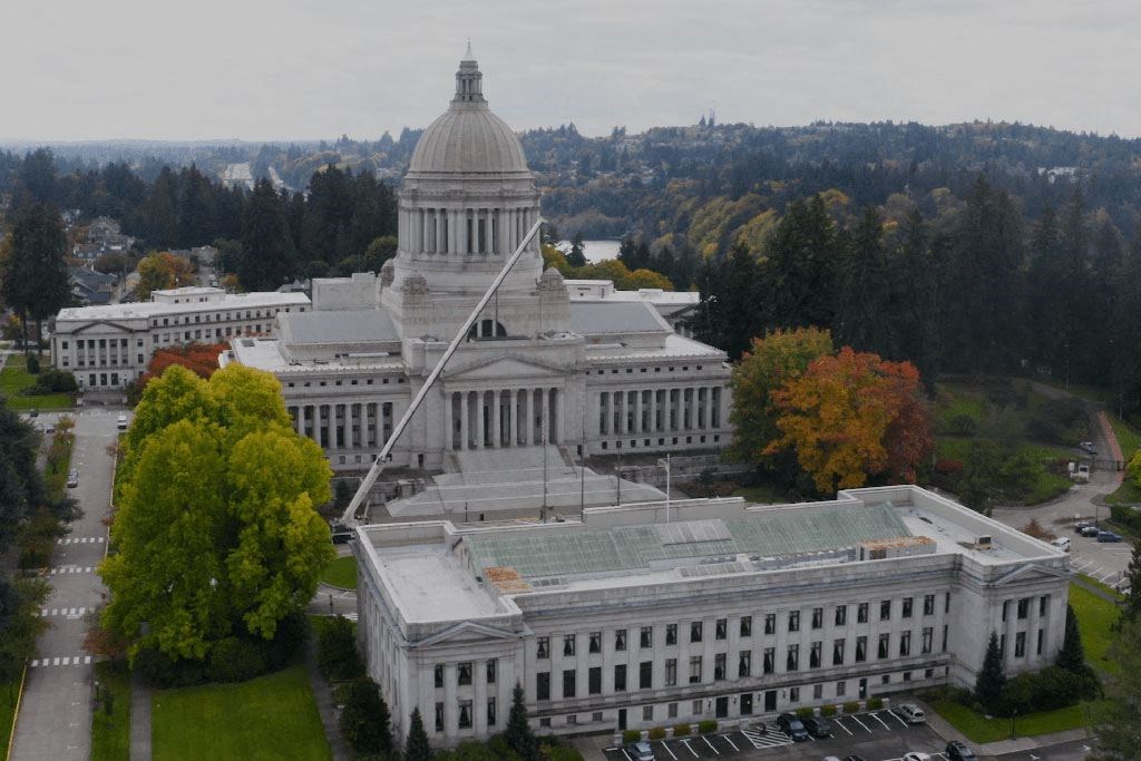 drone view of Olympia at Harbor Heights 55+ Community, Washington
