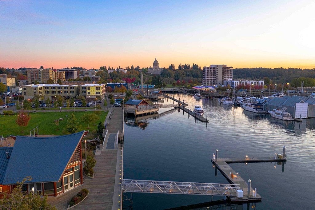 Stroll the boardwalk and Percival Landing at Harbor Heights 55+ Community, Olympia, 98501