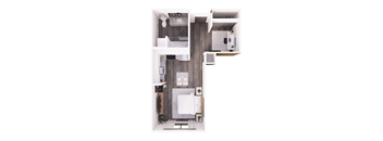 the bungalow floor plan with bedroom and bathroom