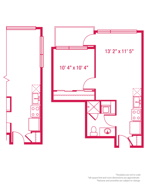 1 bedroom 1 bathroom Floor plan Y at ArtHouse, Washington