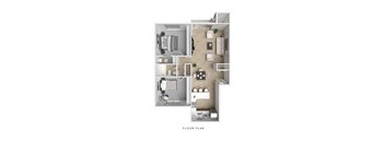 One bedroom floor plan at Chalet, Springfield, 97477
