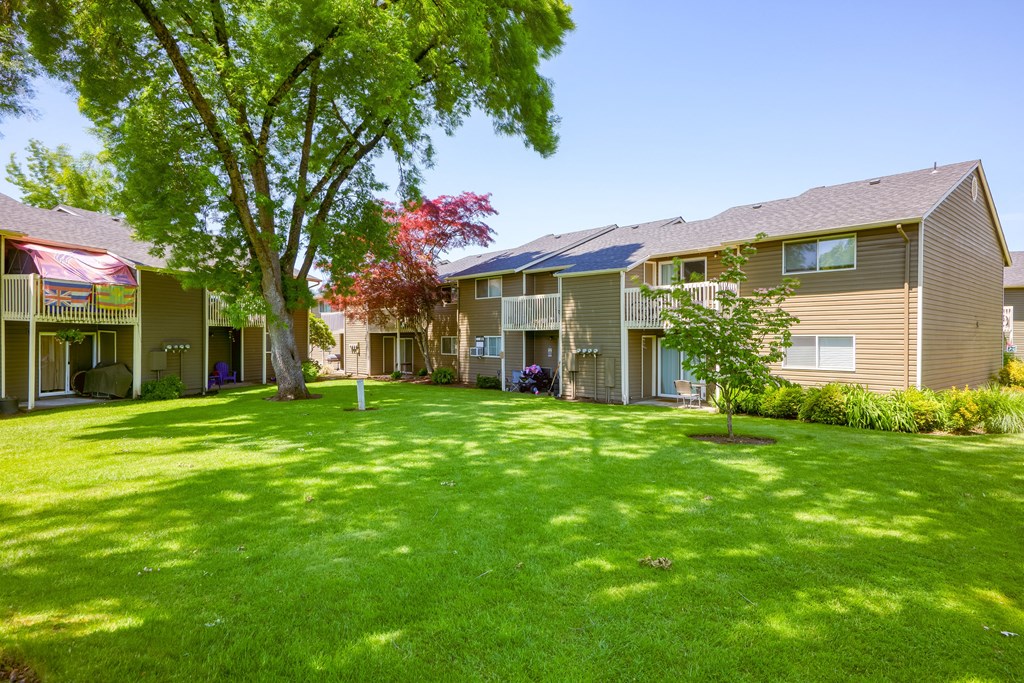 our apartments offer a spacious yard for residents to enjoy at Chalet, Springfield, 97477