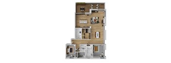 a floor plan of a house with a bedroom and a living room