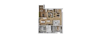 a floor plan of a house with a bedroom and a living room
