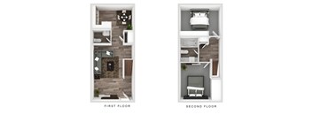 a floor plan of a bedroom with a wood floor