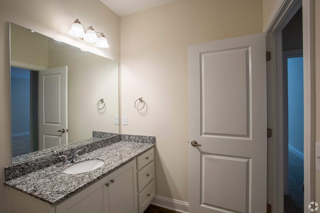 Bathroom vanity and toilet at The Retreat at Sumter Apartments, South Carolina, 29150
