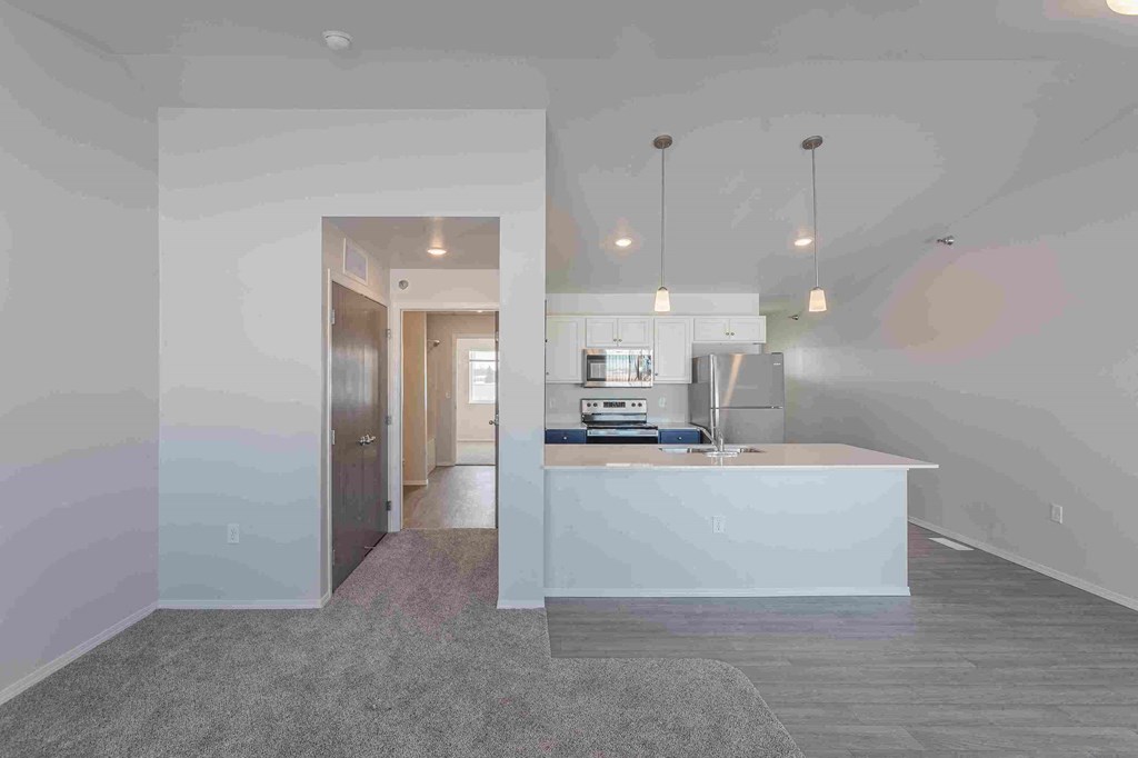 kitchen with 1bd view