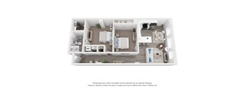 a stylized floor plan of a 1 bedroom apartment