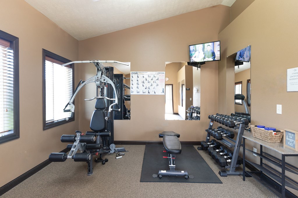 our gym has a lot of equipment for our residents to use