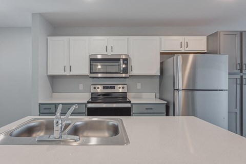 straight on kitchen view