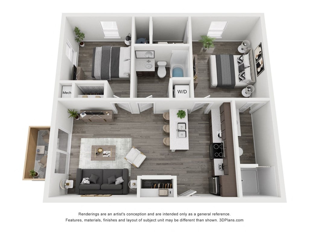 a 1 bedroom floor plan  950 sq ft