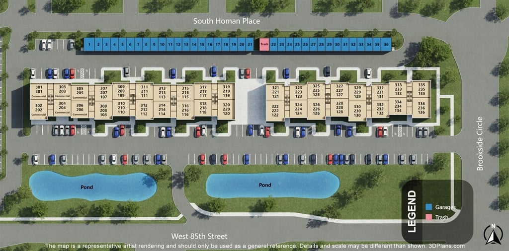 a site plan of a building site with a pool and a lake