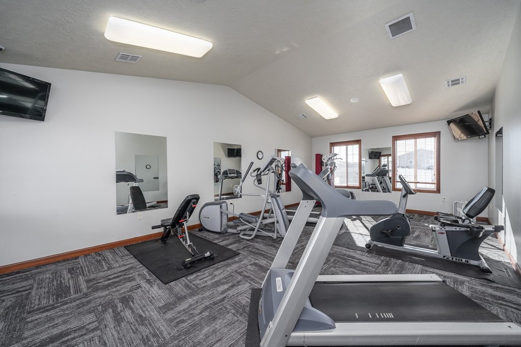 the gym at the preserve at polk apartments