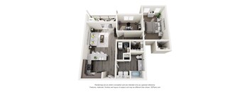 a stylized floor plan of a 1 bedroom192 sq ft