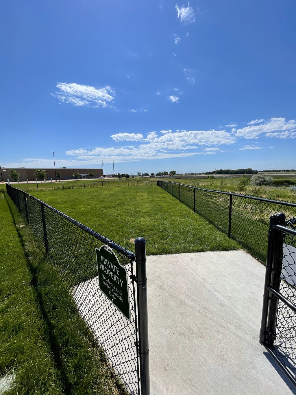 A fenced area with a sign that says "Private Property".