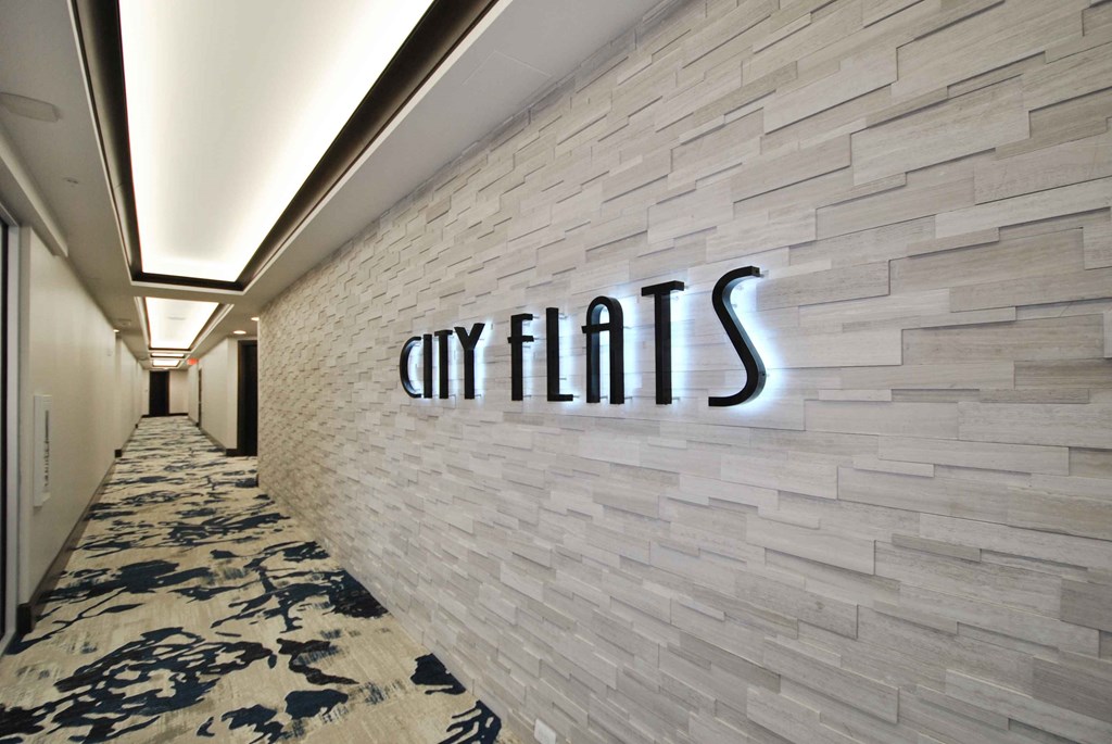 main hallway with sign