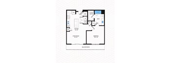 A6 Floor Plan at Los Altos Trinity Green Apartments, Barvin Management, Dallas, TX