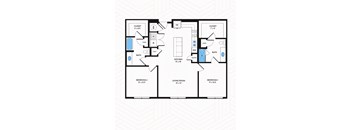 B2-ALT Floor Plan at Los Altos Trinity Green Apartments, Barvin Management, Dallas, TX