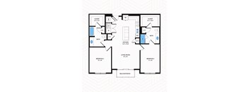 B2 Floor Plan at Los Altos Trinity Green Apartments, Barvin Management, Dallas, TX