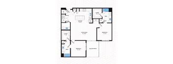 B3 Floor Plan at Los Altos Trinity Green Apartments, Barvin Management, Dallas, TX