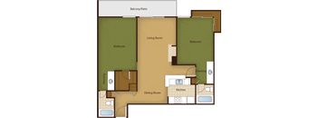 B2 Floor Plan at Park at Voss Apartments, The Barvin Group, Houston, Texas